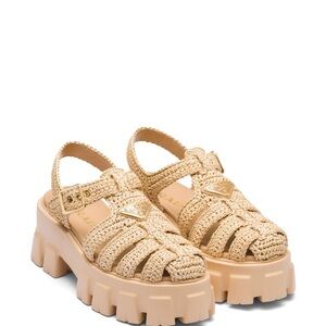 Chunky Beige Platform Sandals